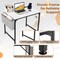 Costway 32" Meeting Room Desk Set of 2/4/6 with Charging Station & Headphone Hook Metal Frame White